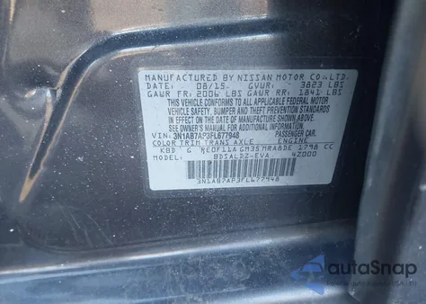 2015 Nissan Sentra Sv from USA, damaged, VIN 3N1AB7AP3FL677948
